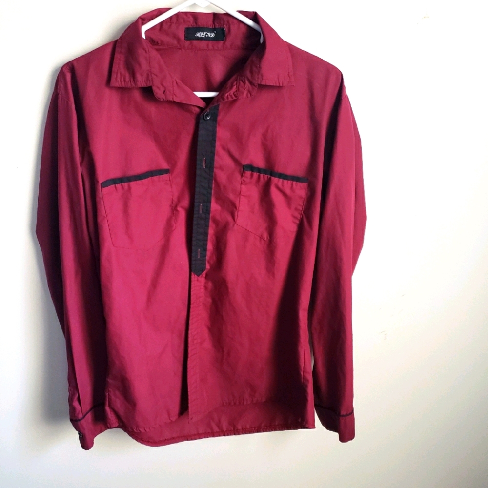 Maroon button down